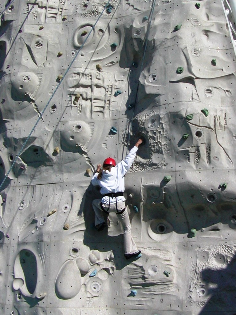 Kelsey Wall Climbing on Cruise Ship Inspiration