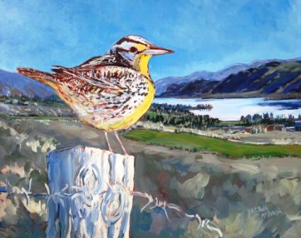 Meadowlark View (Osoyoos) Acrylic by Angie Roth McIntosh