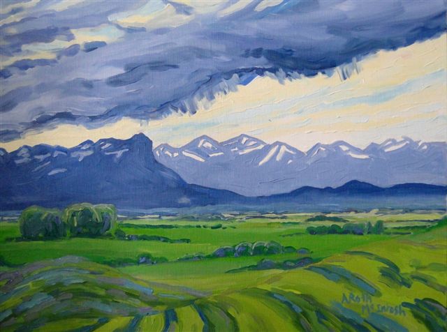 The Rocky
                          Foothills painted on location in oil by Angie
                          Roth McIntosh
