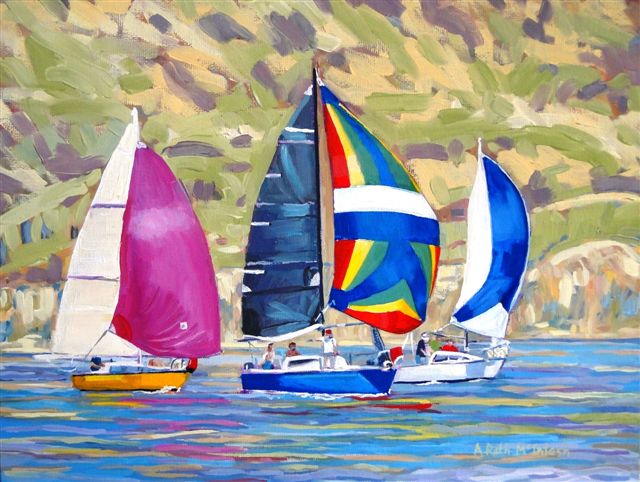 Three Sail Boats
                          in the Okanangan