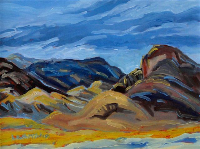 Autumn
                        Light Peachcliff Bluff South Okanagan Oil by
                        Angie Roth McIntosh