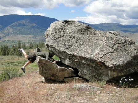 Rob McIntosh being eating by ancient fossil T.Rex at Meadowlark Festival 2010