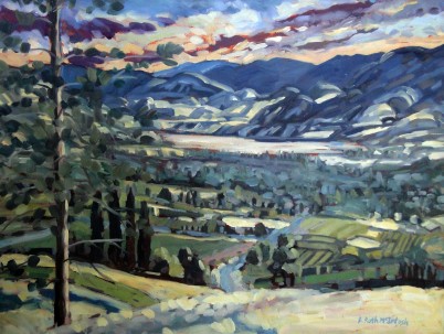 Penticton View Munson's mountain painted
                          on location by Angie Roth McIntosh