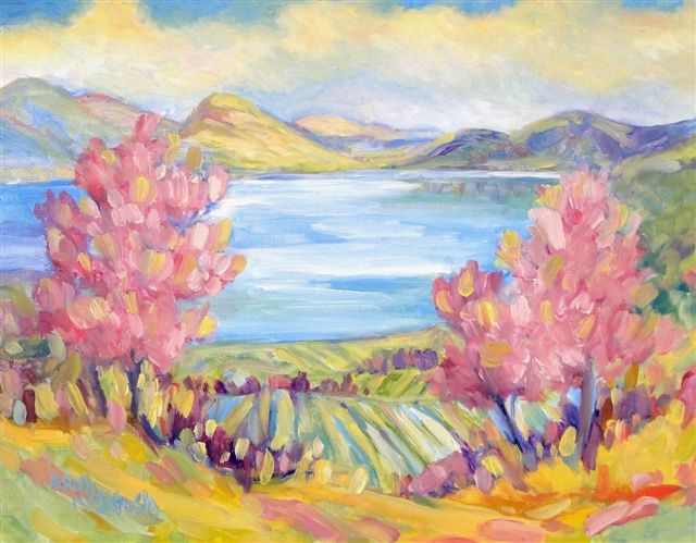 Okanagan Blossoms painted in oil by Angie
                          Roth McIntosh