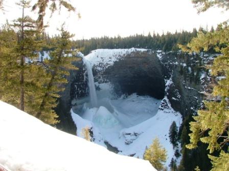 Helmken Falls in Wells Gray Park Ice Cone