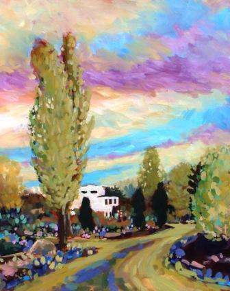 Acrylic of God's Mountain Inn Penticton