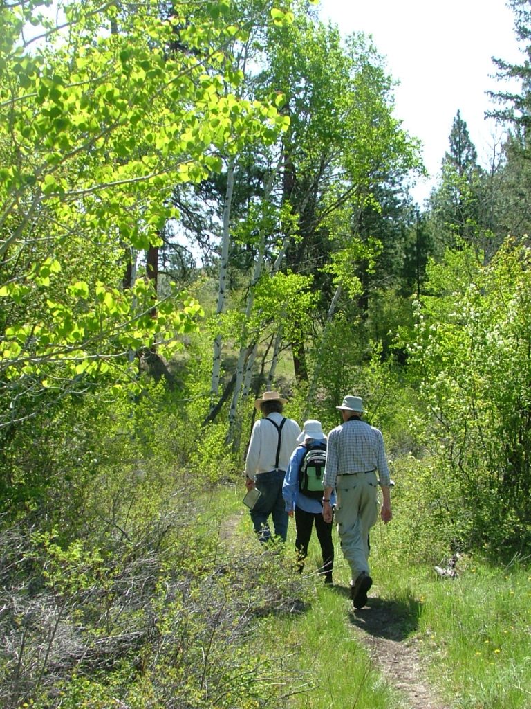 Don Gayton, grasslands ecologist leading hike above White Lake