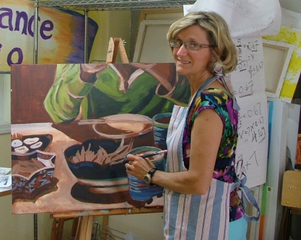 Angie teaching workshop Leir House 2009