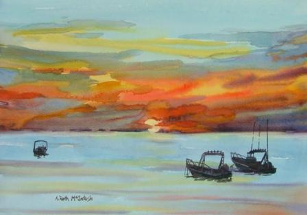 Mexican Sunset and Boats