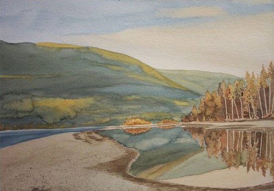Nel's painting of Arrow Lake