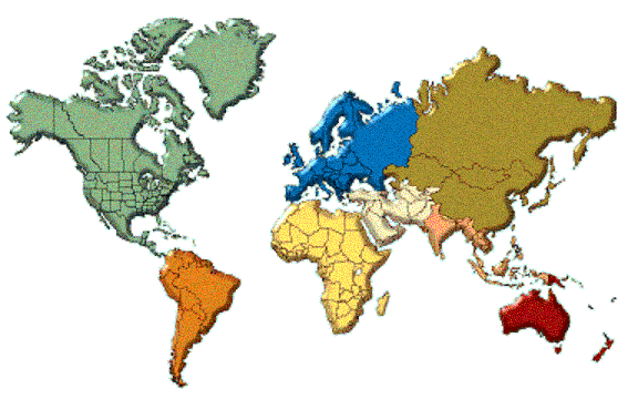 Large Colorful Map of World