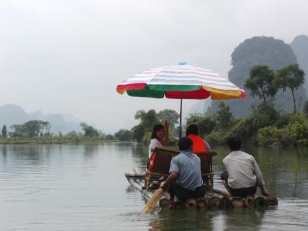 Rafting near Moon Cave Village Yangshou