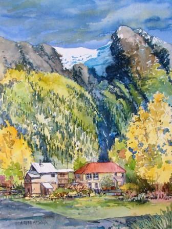 Courthouse and glacier